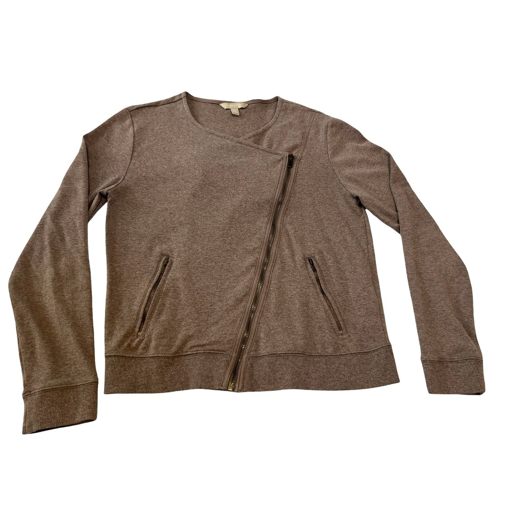 Asymmetrical Zip Moto Style Jacket Brown Sz S Banana Republic